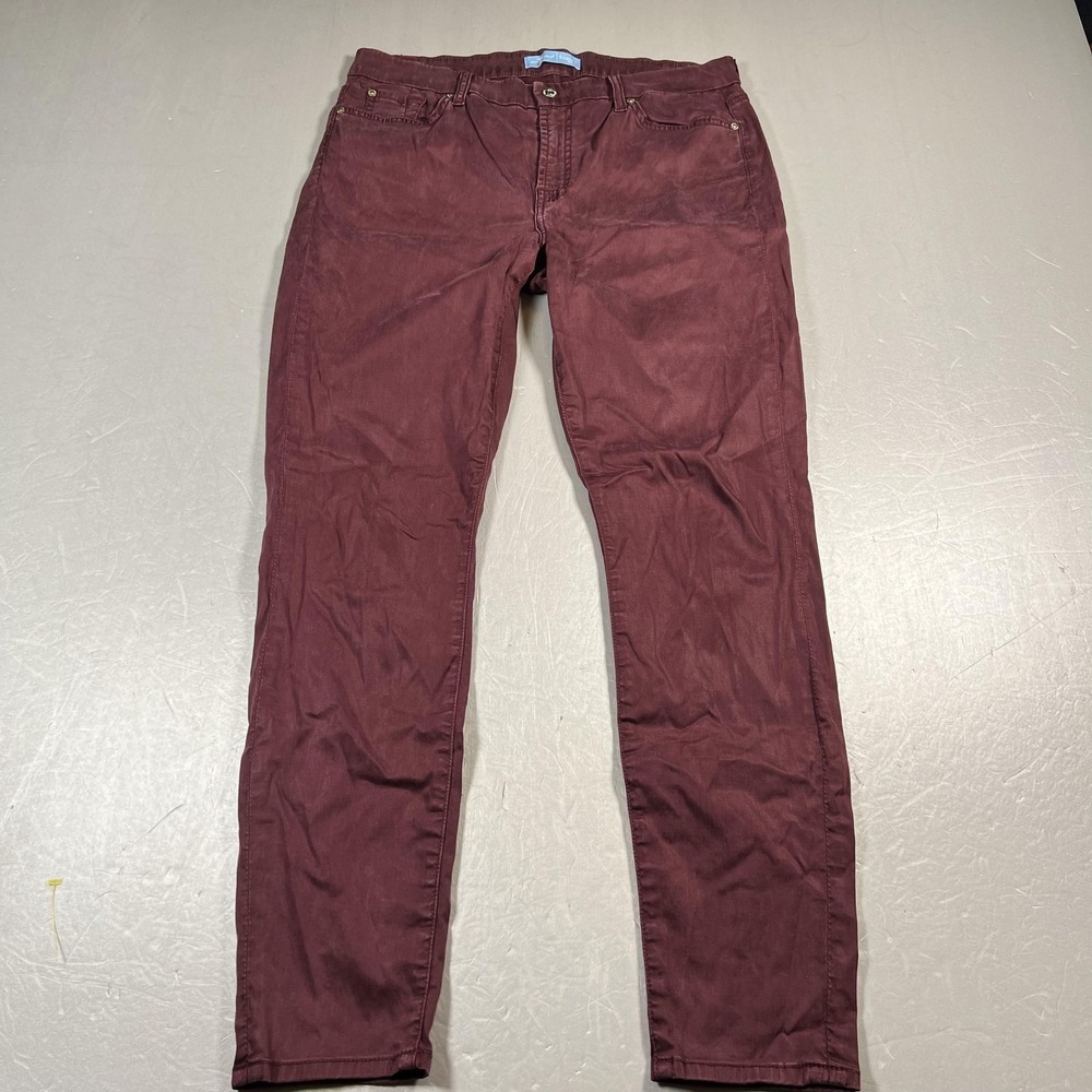 7 For All Mankind Jeans Womens 31 Burgundy Blair Stretch Lightweight